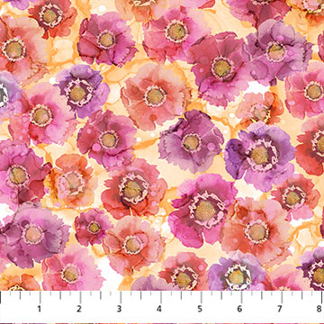 Dragonfly Dance Floral on Pink Orange