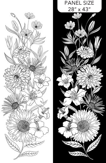 Ebony & Ivory Flower Panel